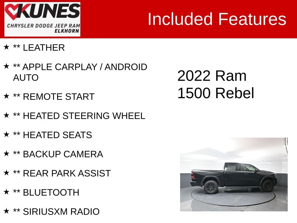 Used 2022 Ram 1500 Rebel Truck Crew Cab