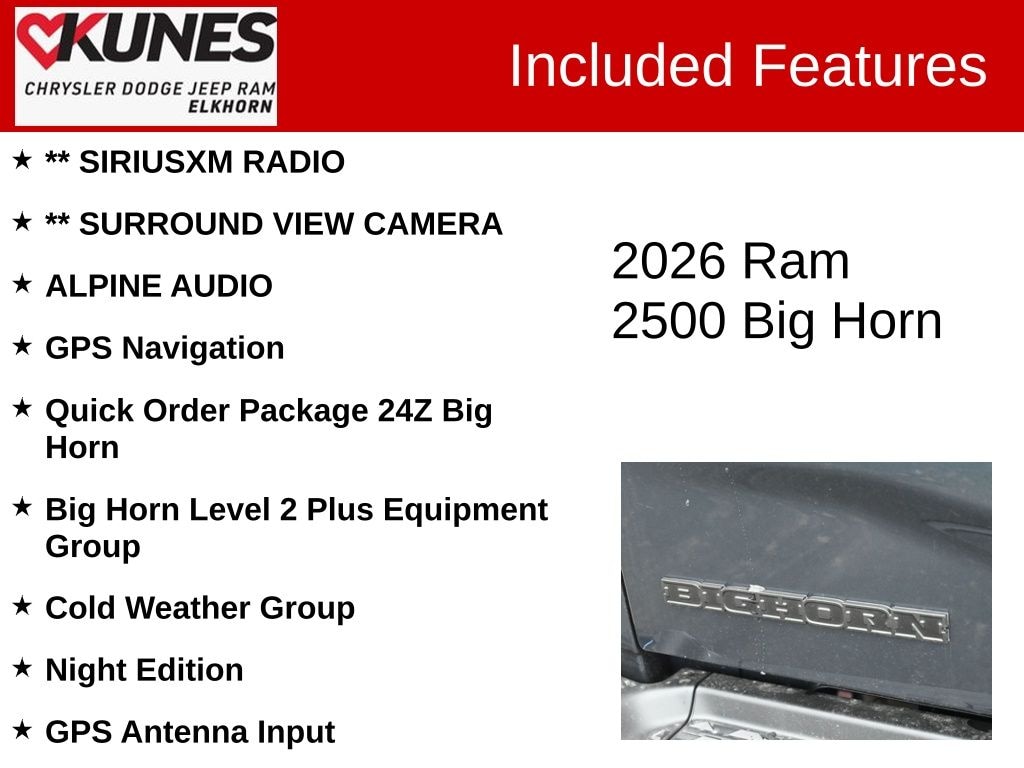 New 2026 Ram 2500 Big Horn Pickup