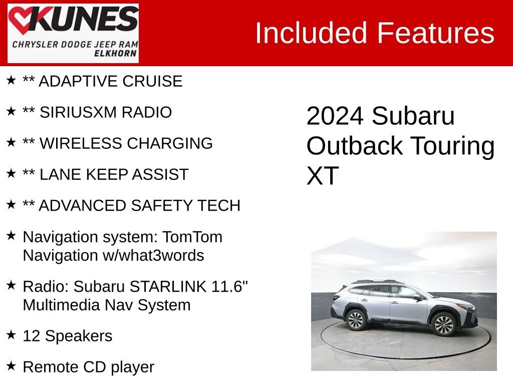 Certified 2024 Subaru Outback Touring XT SUV