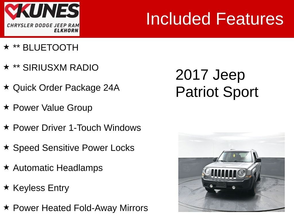 Used 2017 Jeep Patriot Sport FWD SUV