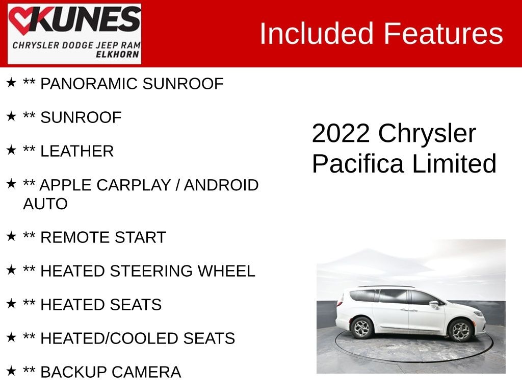 Used 2022 Chrysler Pacifica Limited Van Passenger Van