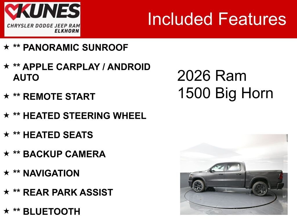 New 2026 Ram 1500 Big Horn/Lone Star Pickup