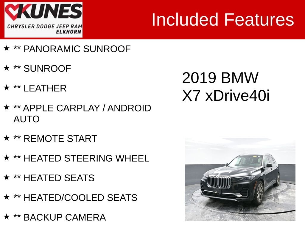 Used 2019 BMW X7 xDrive40i SUV