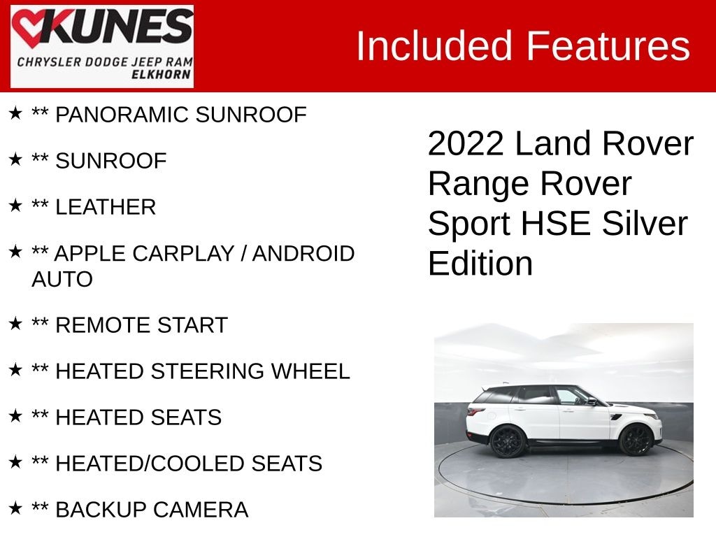 Used 2022 Land Rover Range Rover Sport HSE Silver Edition MHEV SUV