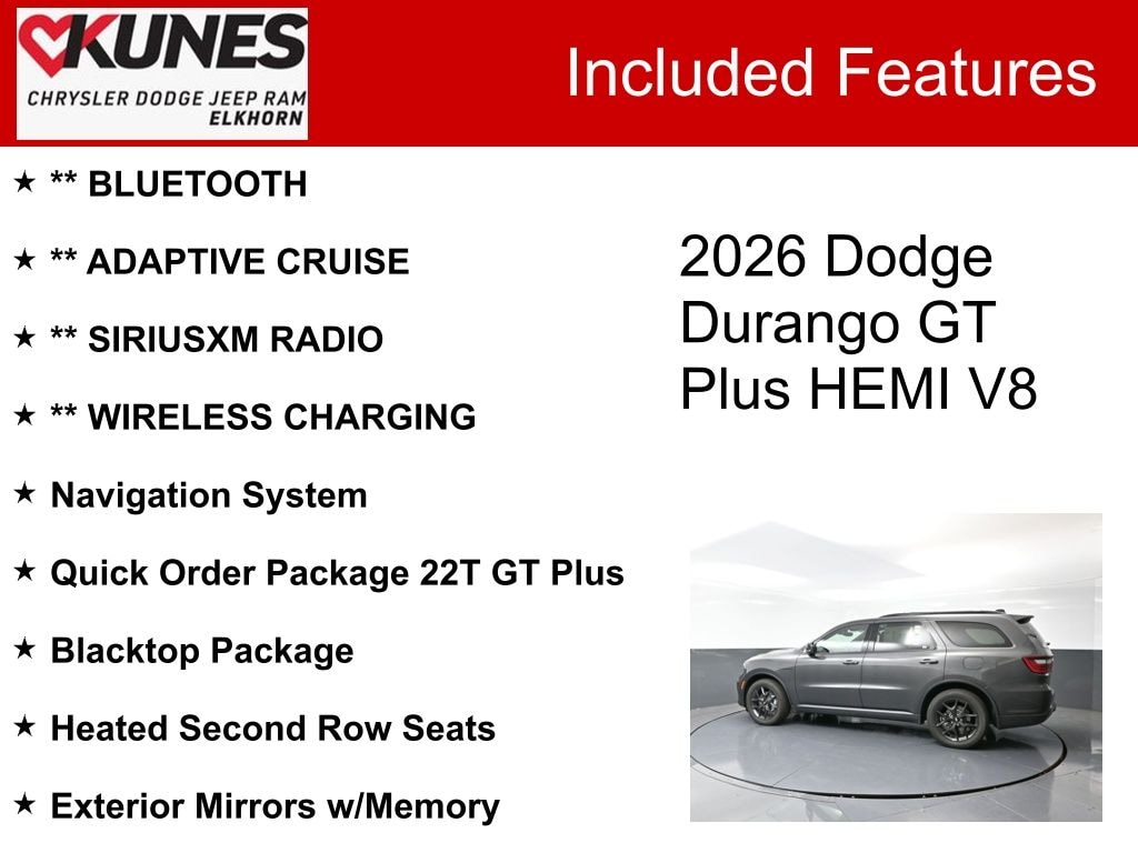 New 2026 Dodge Durango GT Plus Hemi V8 Sport Utility