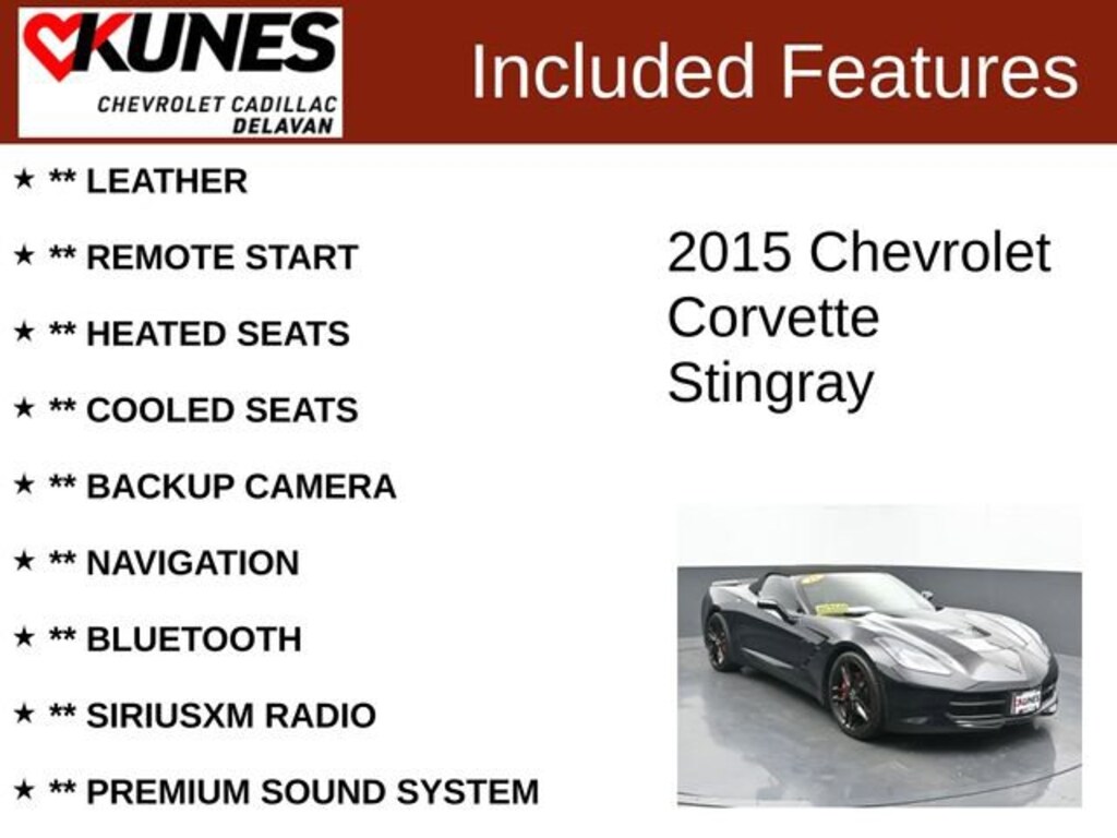 Used 2015 Chevrolet Corvette Stingray 2LT Performance