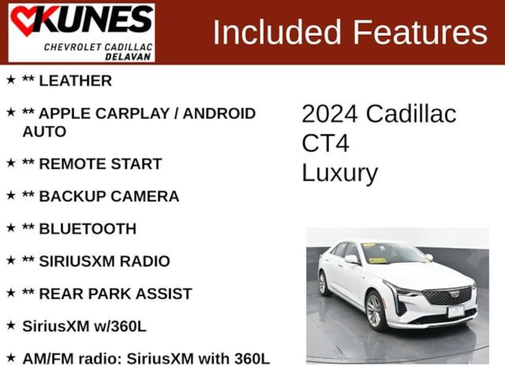 Used 2024 CADILLAC CT4 Luxury Car