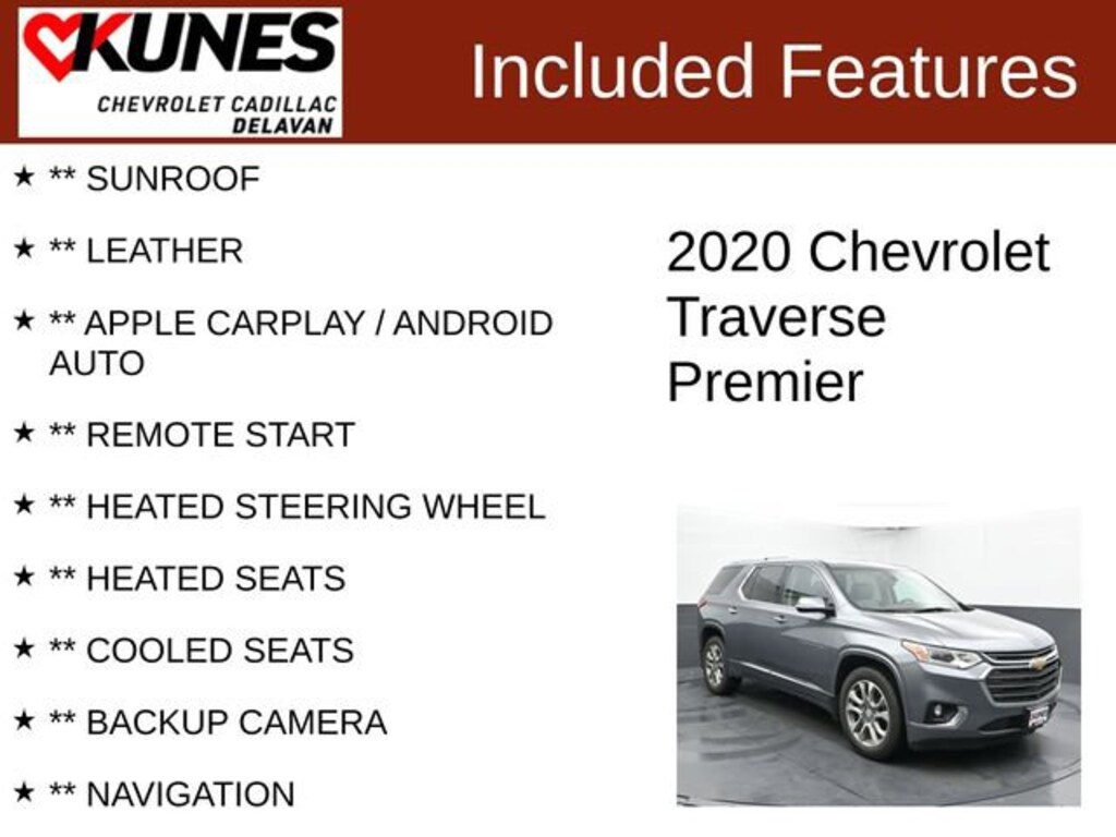 Used 2020 Chevrolet Traverse Premier SUV