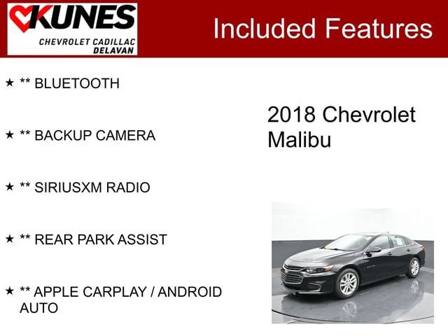 Used 2018 Chevrolet Malibu 1LT with VIN 1G1ZD5ST1JF138881 for sale in Delavan, WI