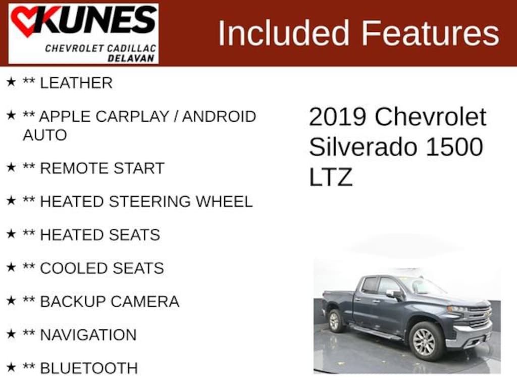 Used 2019 Chevrolet Silverado 1500 LTZ Truck