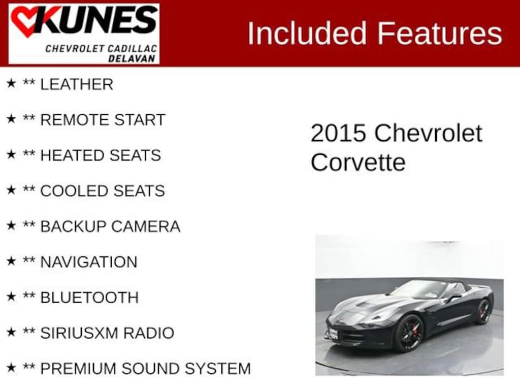 Used 2015 Chevrolet Corvette Stingray 2LT Performance