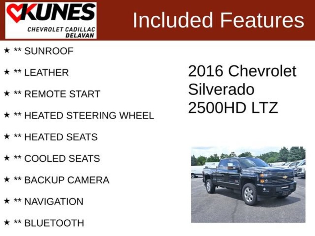 Used 2016 Chevrolet Silverado 2500 HD LTZ Truck