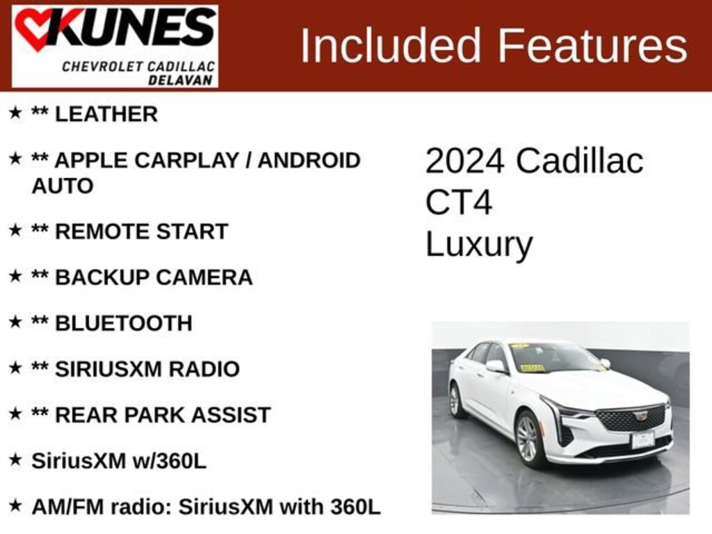 Used 2024 CADILLAC CT4 Luxury Car