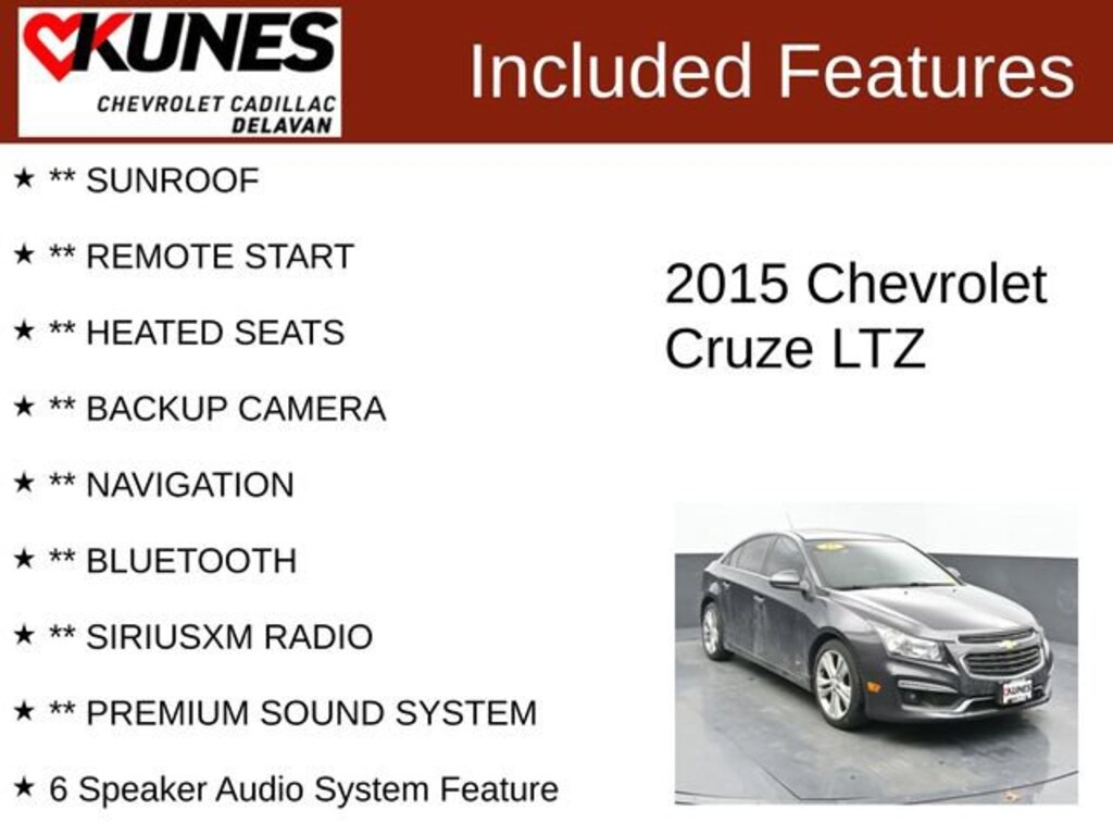 Used 2015 Chevrolet Cruze LTZ Car