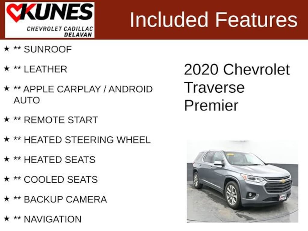 Used 2020 Chevrolet Traverse Premier SUV