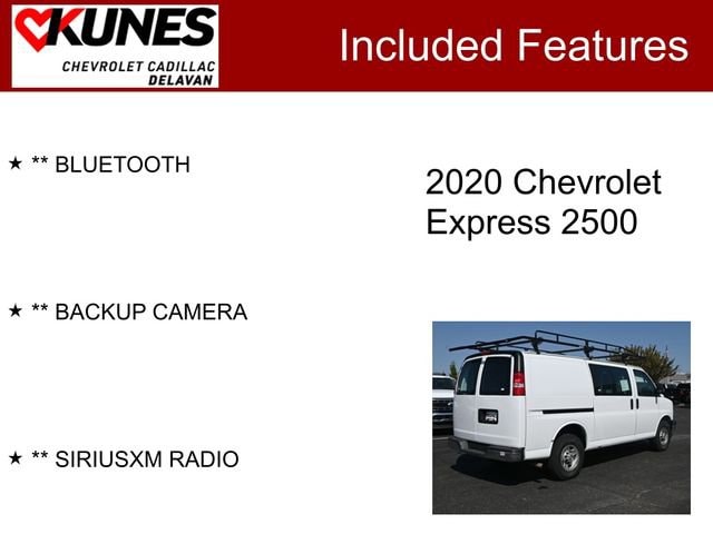 Used 2020 Chevrolet Express Cargo Work Van with VIN 1GCWGAFG2L1195839 for sale in Delavan, WI