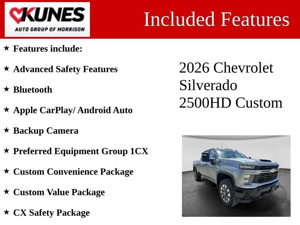 New 2026 Chevrolet Silverado 2500 HD Custom Truck