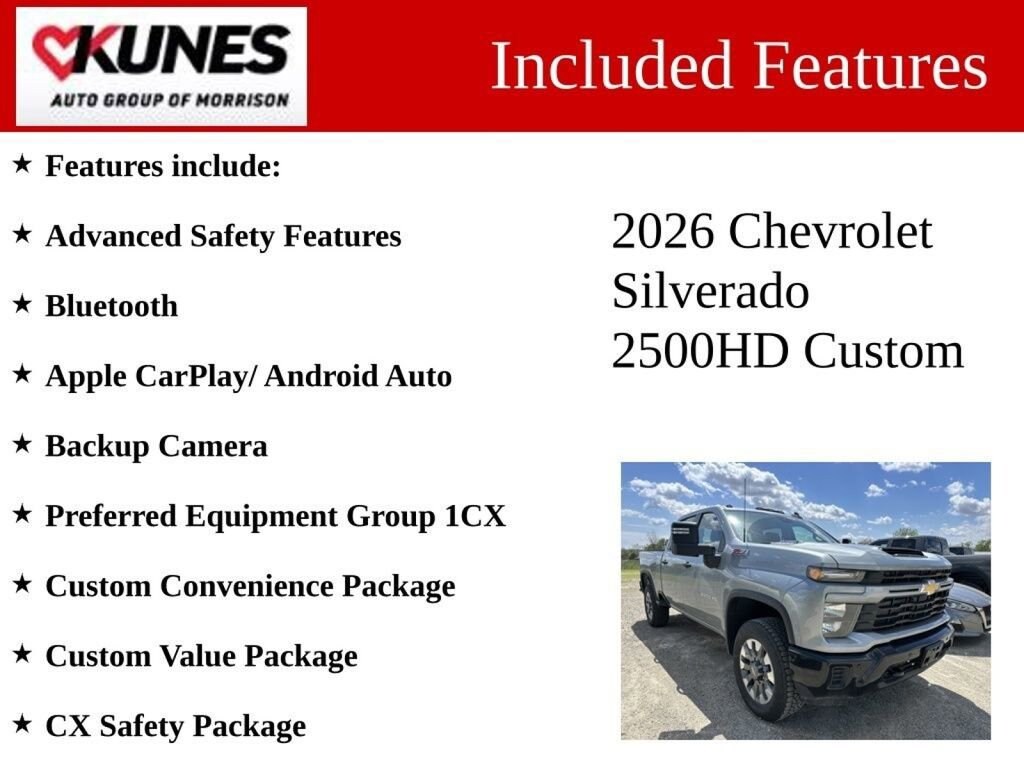 New 2026 Chevrolet Silverado 2500 HD Custom Truck