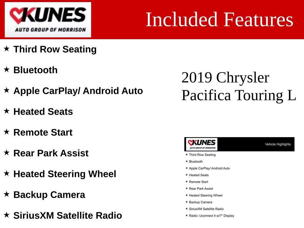 Used 2019 Chrysler Pacifica Touring L Minivan/Van