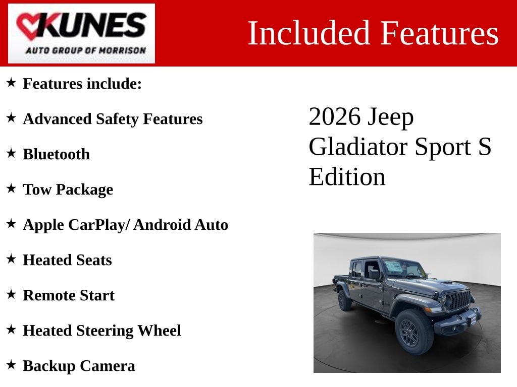 New 2026 Jeep Gladiator Sport S Pickup