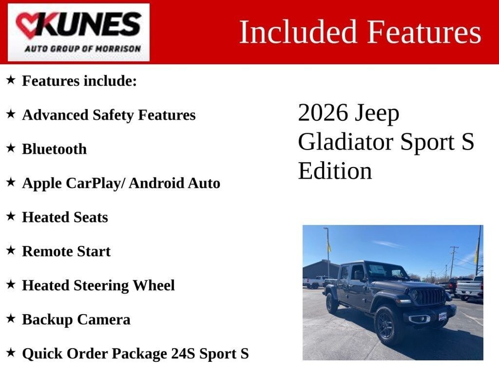 New 2026 Jeep Gladiator Sport S Pickup