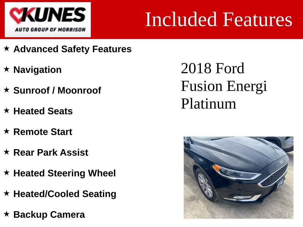 Used 2018 Ford Fusion Energi Platinum Sedan