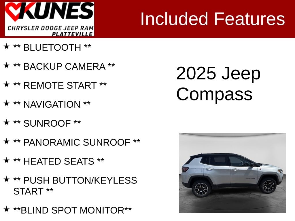 New 2025 Jeep Compass Trailhawk Sport Utility