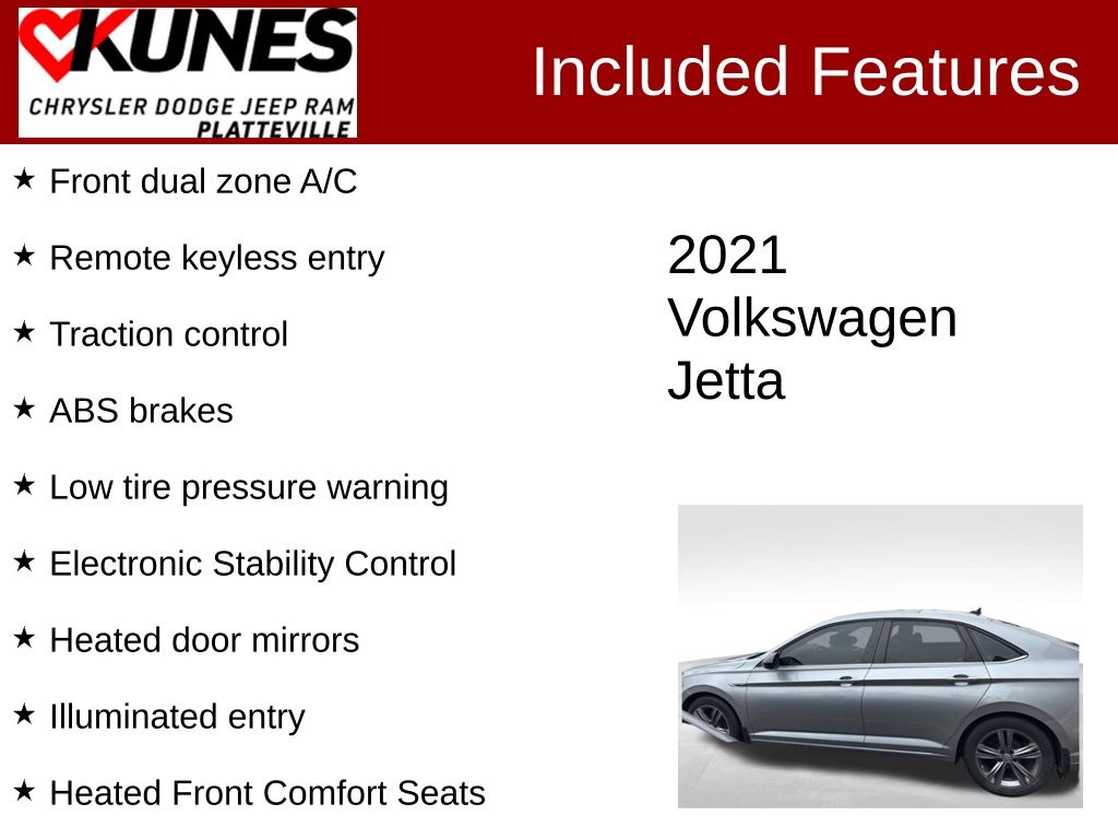 Used 2021 Volkswagen Jetta R-Line with VIN 3VWC57BU3MM098349 for sale in Platteville, WI