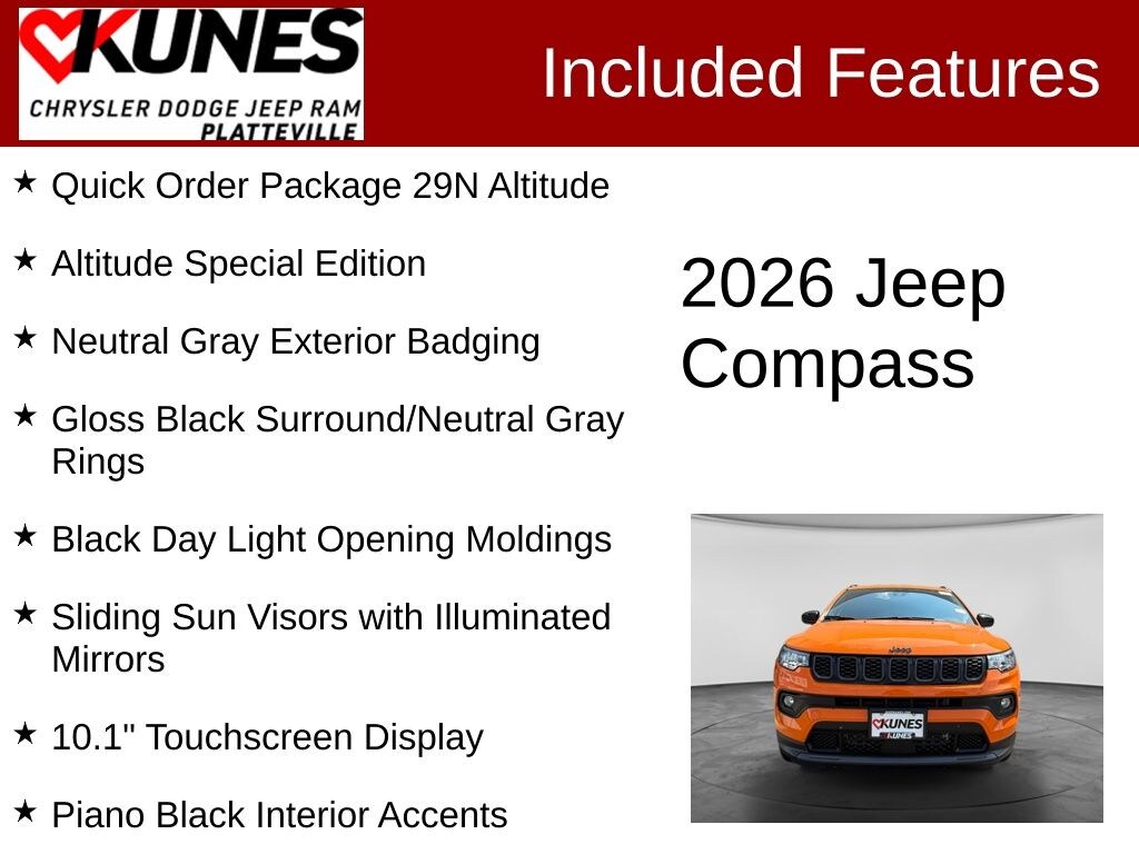 New 2026 Jeep Compass Latitude Sport Utility