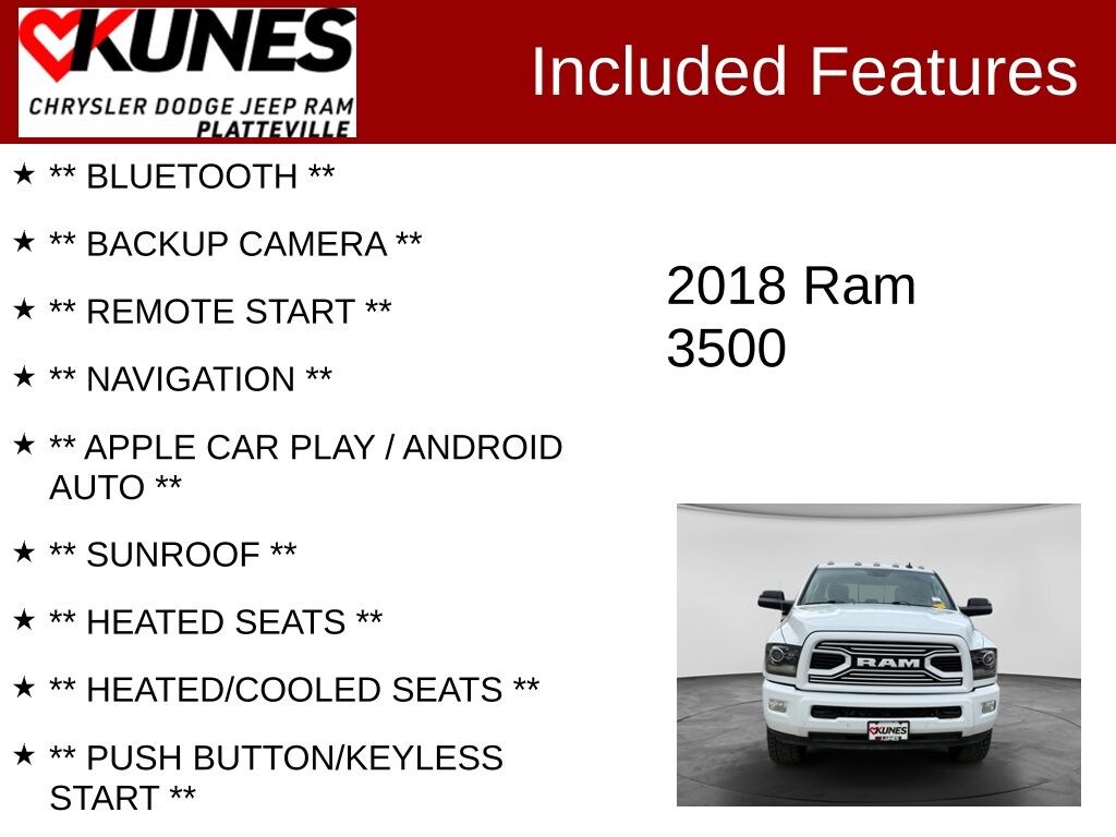 Used 2018 Ram 3500 Laramie Truck