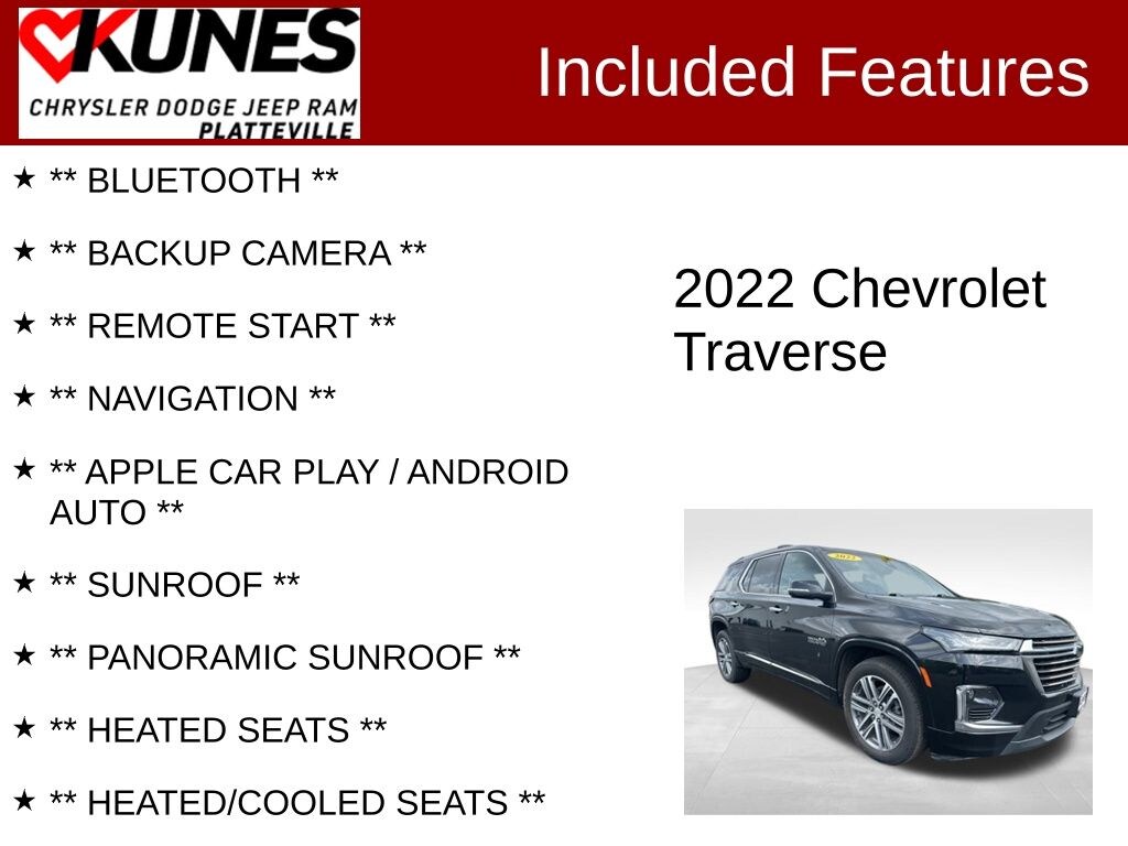 Used 2022 Chevrolet Traverse High Country SUV