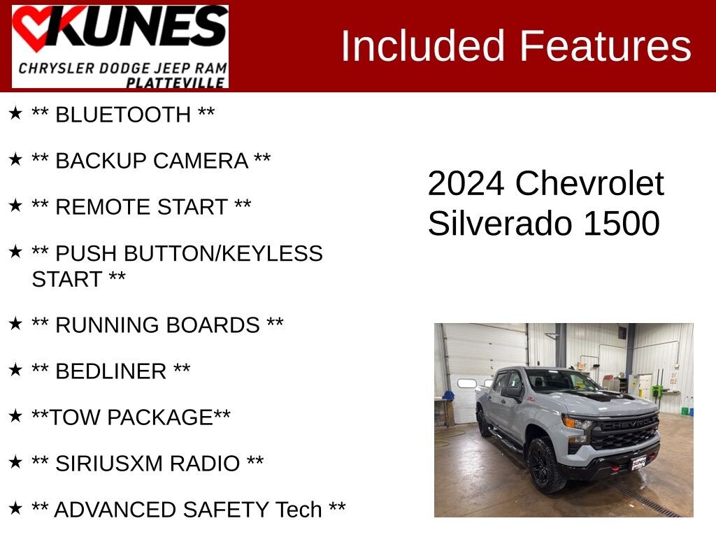 Certified 2024 Chevrolet Silverado 1500 Custom Trail Boss Truck