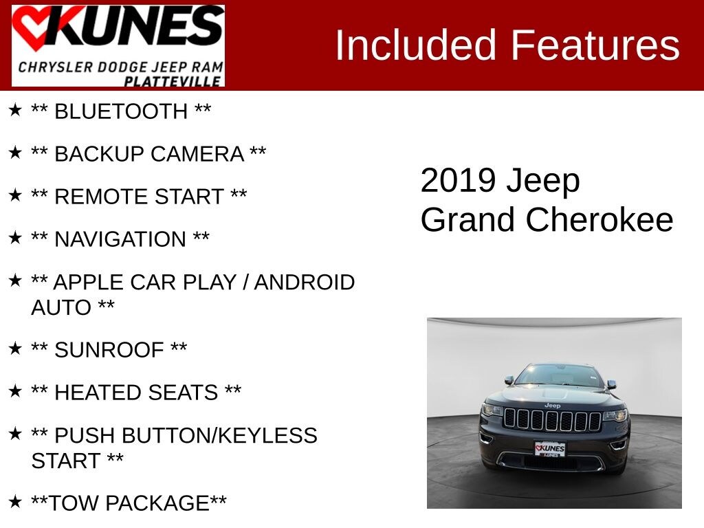 Used 2019 Jeep Grand Cherokee Limited SUV