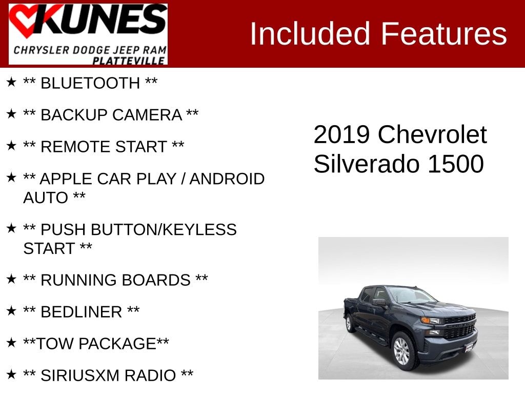 Used 2019 Chevrolet Silverado 1500 Custom Truck