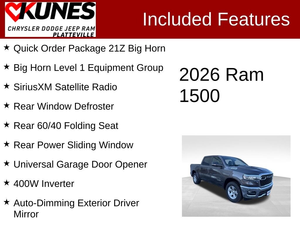 New 2026 Ram 1500 Big Horn/Lone Star Pickup