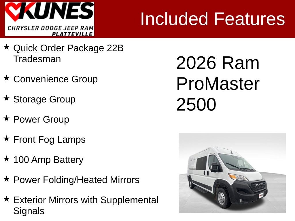 New 2026 Ram ProMaster High Roof Cargo Van