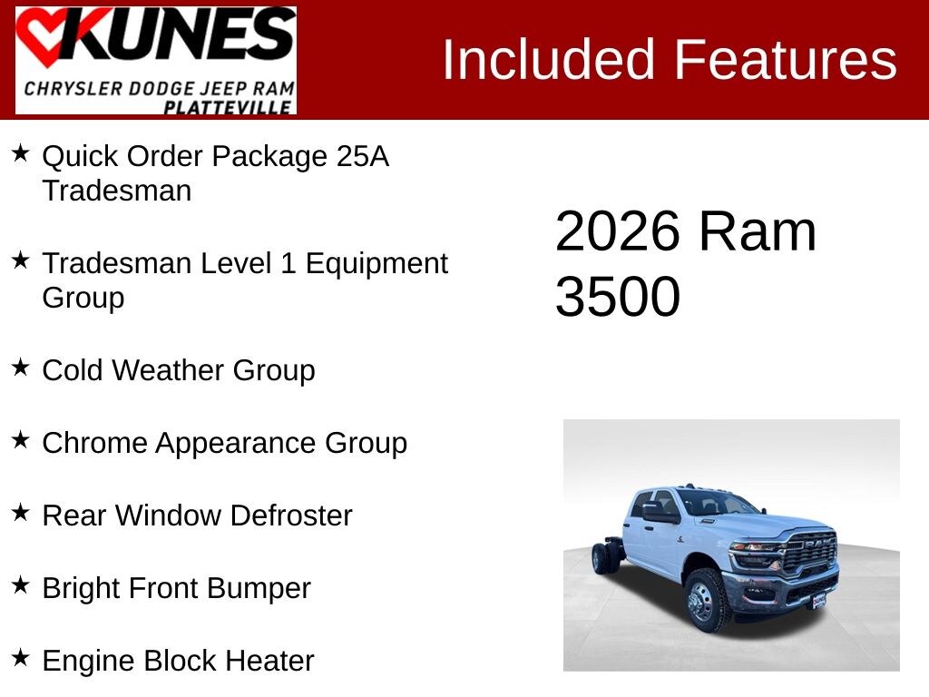 New 2026 Ram 3500 Chassis Cab Tradesman Pickup