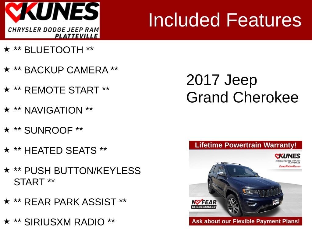 Used 2017 Jeep Grand Cherokee Limited SUV
