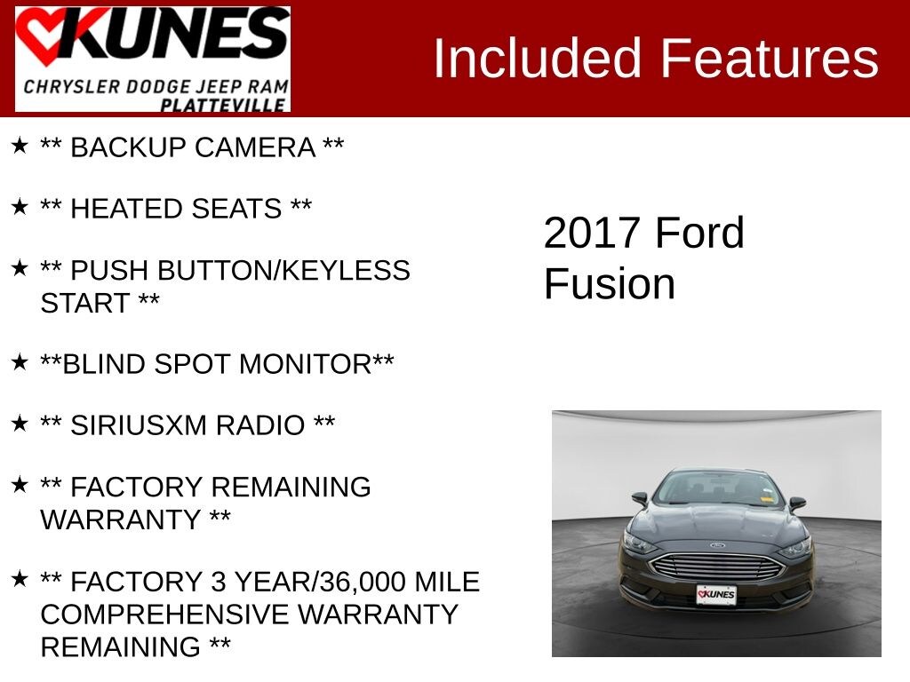 Used 2017 Ford Fusion SE Sedan