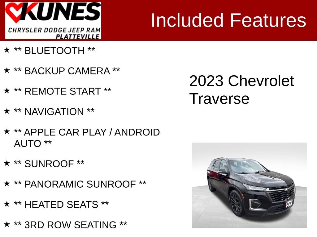 Used 2023 Chevrolet Traverse RS SUV