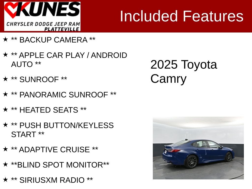 Used 2025 Toyota Camry XSE Sedan