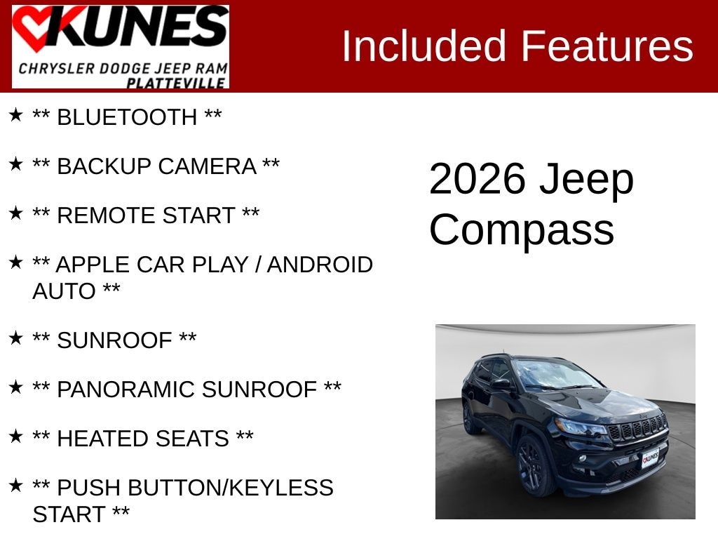 New 2026 Jeep Compass Latitude Sport Utility