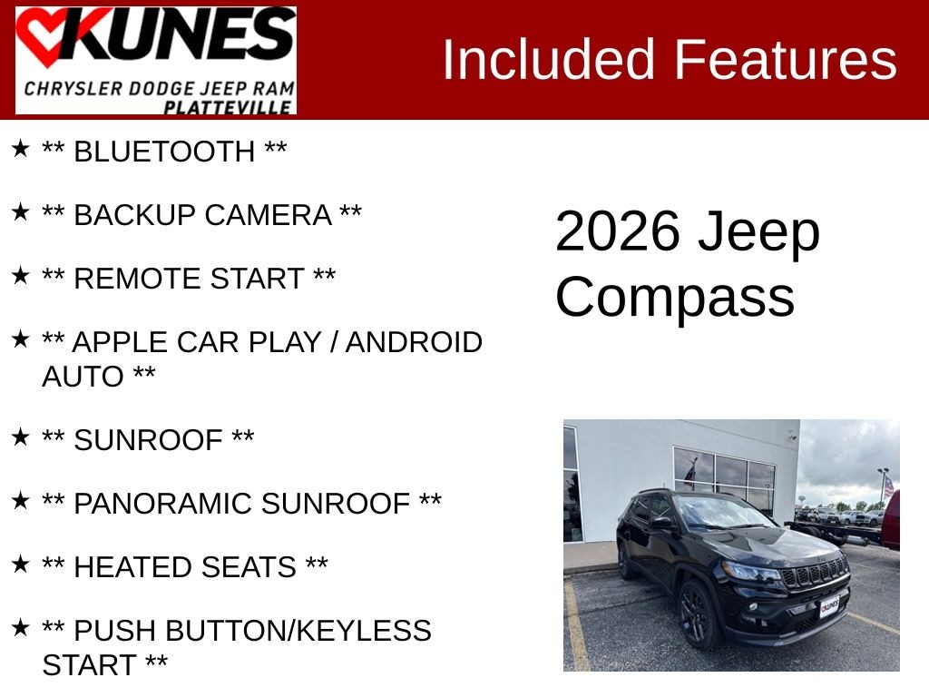 New 2026 Jeep Compass Latitude Sport Utility