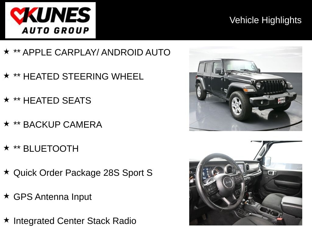 Used 2019 Jeep Wrangler Unlimited Sport S SUV