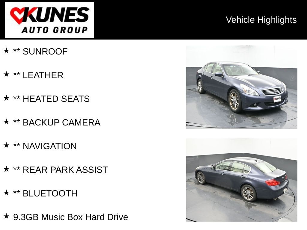 Used 2012 INFINITI G37x X Sedan