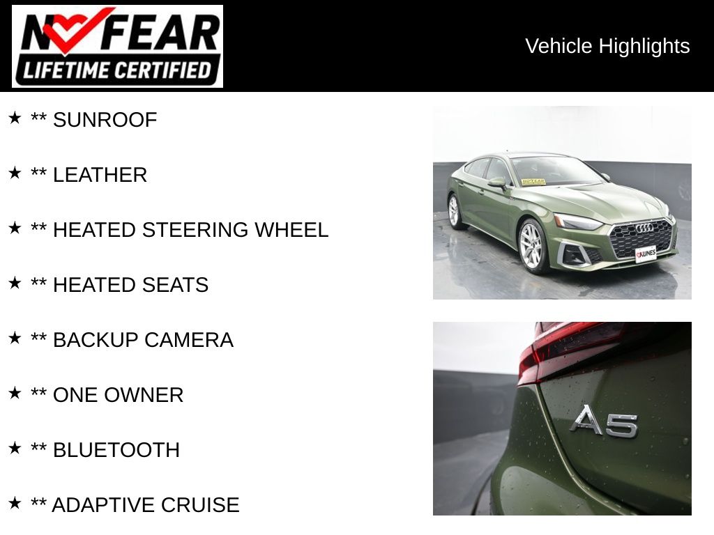 Certified 2024 Audi A5 Sportback Premium Plus with VIN WAUFACF58RA021338 for sale in Delavan, WI