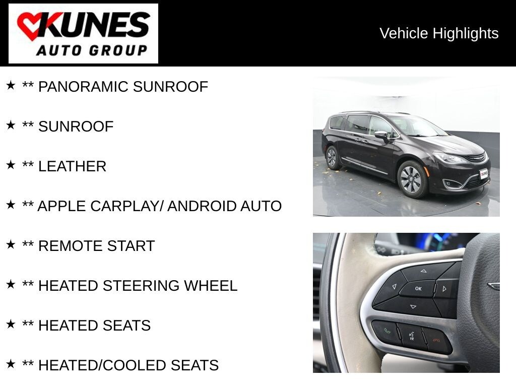 Used 2018 Chrysler Pacifica Hybrid Limited Van Passenger Van