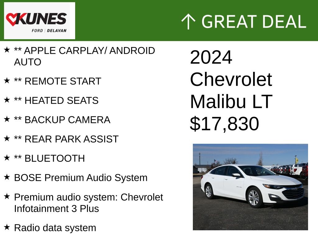 Certified 2024 Chevrolet Malibu 1LT with VIN 1G1ZD5ST4RF131466 for sale in Delavan, WI