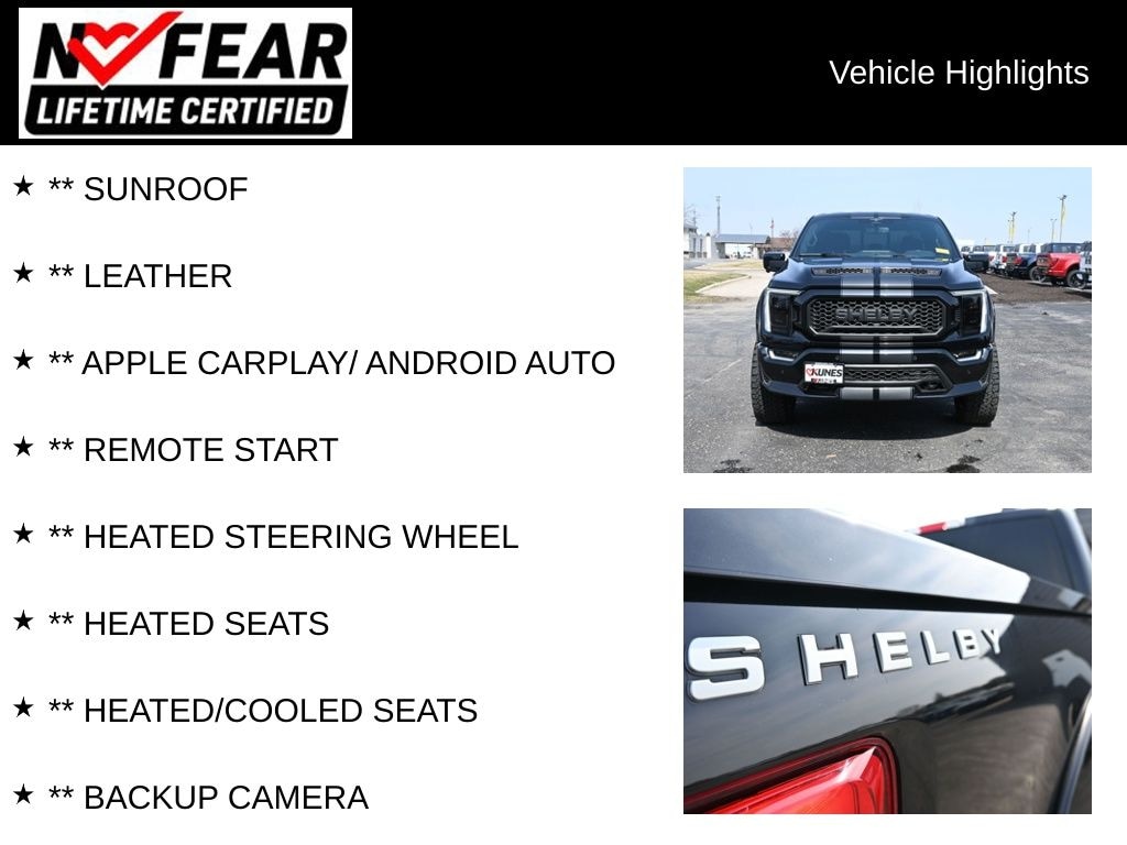 Certified 2023 Ford F-150 Lariat Shelby Supercharged F-150 775+ HP Truck SuperCrew Cab