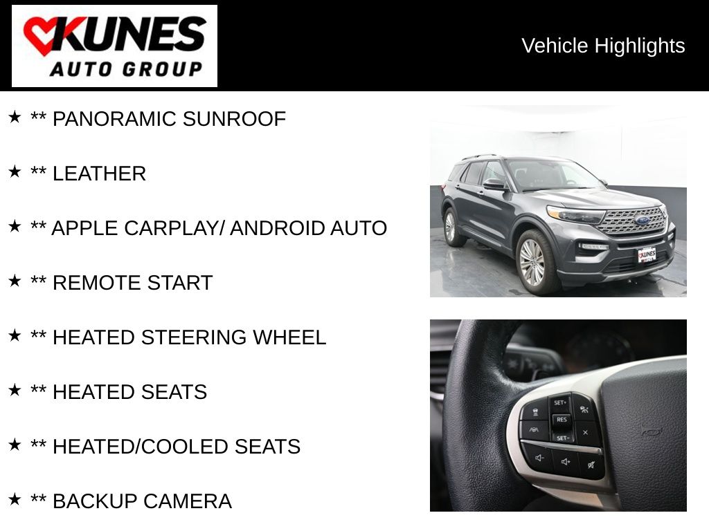 Used 2020 Ford Explorer Limited with VIN 1FMSK8FH3LGC57319 for sale in Delavan, WI
